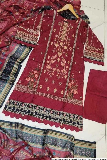 Signature Lawn 3pc Stitched Suit